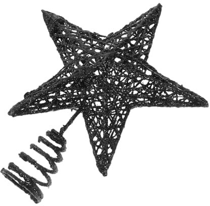 TOPPERFUN Decoración De La Estrella De La Copa del Árbol Estrella De La Copa De Los Árboles Mini Adorno para Árbol De Navidad Decoración del Árbol De Navidad Negro Hierro Forjado