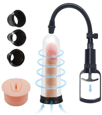 Hlimind Pompes à Pénis - Pompe à vide et à air pour l'agrandissement du pénis, Agrandisseur de Pénis Manuel, Jouets érotiques pour l'exercice de la fonction érectile masculine
