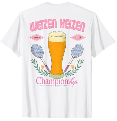 WEIZEN HEIZEN 2 TENNIS CLUB X ON VACATION Sport Urlaub. BACK T-Shirt