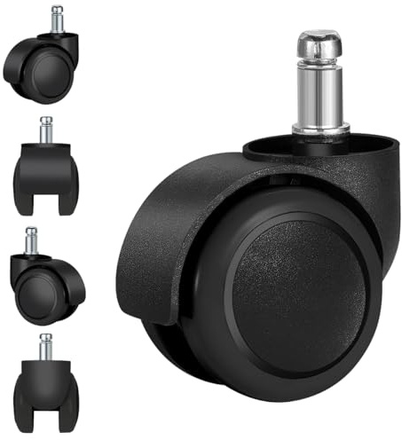 bürostuhl rollen(5er Set) - 10MM /22 MM Ersatz-hartbodenrollen für Gaming-Stühle, Drehstühle, rollen für bürostühle zum Schutz des Bodens, ideal für Parkett-, Laminat-, Fliesen- und Steinböden