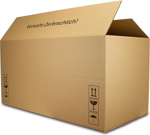 Paket AG DHL Karton 120 x 60 x 60 cm Faltkarton Versandkarton 1200 x 600 x 600 mm Kartonage Verpackung mit Höhenriller, doppelwellig (6 Stück)