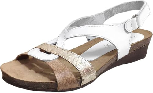 Xapatan, 9105 marieta, Femme Nu-pied Blanc métallisé - 40 EU