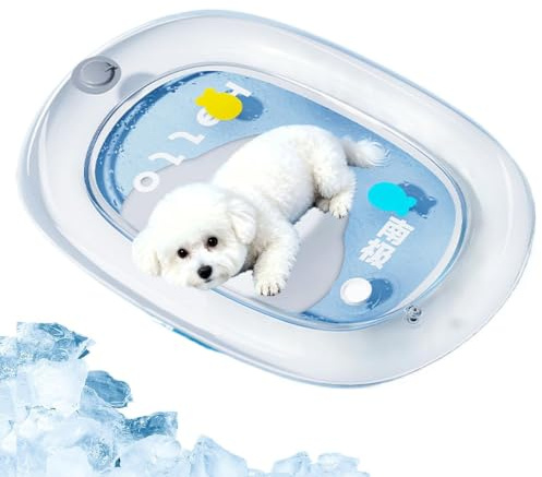 Lufaze Wassermatte für Katzen Aufblasbar, Wasserdicht, Verdickt, Lustig | Hunde-Kühl-Schlafunterlage für heißes Wetter, drinnen, draußen, Auto, Reisen, Zuhause, Balkon, Terrasse, , Kiste