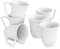 MALACASA, Serie Amparo, 12 TLG. Kaffeeservice Cremeweiß Porzellan Kaffeetasse 270ml Becher