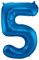 Folat 631457 - Folienballon Zahl 5 - blau - ca. 86 cm