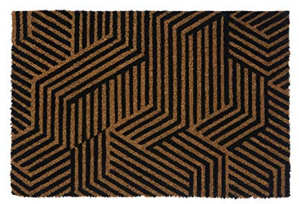 Premier Housewares Stylish Urban Monochrome Doormat Natural Black Coloured Door Mats For Main Door Kitchen Mat Inside 40 x 2 x 60