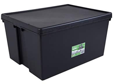 Wham 2 Stück Bam Heavy Duty Recycling Box - 150 Liter mit Deckel - 80 x 59,5 x 42cm - schwarz