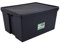 Wham 2 Stück Bam Heavy Duty Recycling Box - 150 Liter mit Deckel - 80 x 59,5 x 42cm - schwarz