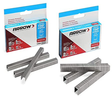 Arrow Fastener General-Purpose Staples Pack Set - Stainless Steel, T50 Compatible - 1/2 & 3/8