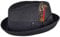 Clothing Mens or Ladies Straw Pork Pie Hat (57 cm, Black)
