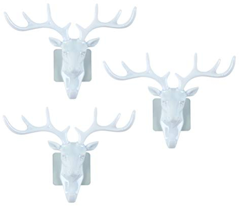 TOYANDONA 3 stücke Hirsch Kopf wandhaken, schwere kleiderbügel Rack Tier geformt Hut wandhaken für hausgarten Hof Dekoration