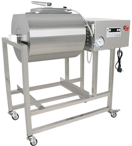 Beeketal 'FTB-60' Gastro Vakuum Tumbler auf Rollen mit ca. 60 Liter Volumen (Max. 30 kg Fleisch), Vakuum Marinator zum schonend mischen, marinieren, einsalzen und poltern von Fleisch unter Vakuum