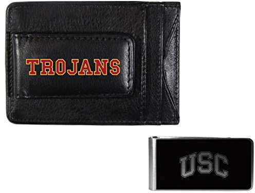 Siskiyou Sports NCAA USC Trojans Unisex Leder Bargeld & Kartenhalter & schwarze Geldklammer, Schwarz, Einheitsgröße