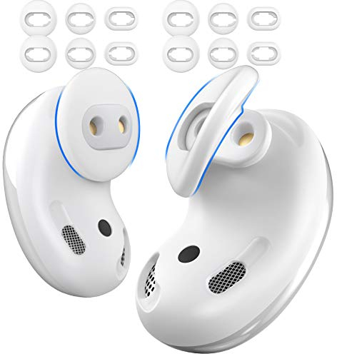 AHASTYLE Galaxy Buds Live Ohrpolster 6-Pair Silikon Ohrstöpsel Aufsätze Zubehör [Können in den Hülle] Kompatibel mit Samsung Galaxy Buds Live 2020 (Weiß)