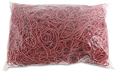 OFFICE PRODUCTS Gummibander Durchmesser: 80mm Farbe: Rot/Gewicht: 1000g - 1 kg/Haushaltsgummi Gummiringe Gummi/Kautschuk 60% / Gummis für Zuhause Büro Schule