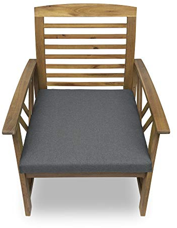 chilly pilley Stuhlkissen Gartenkissen Gartenstühle Stuhlauflage Stuhlpolster Sitzkissen Abnembar Bezug Mit Reißverschluss Auflage Set Garten Kissen (4X 50x50x5, Grau)