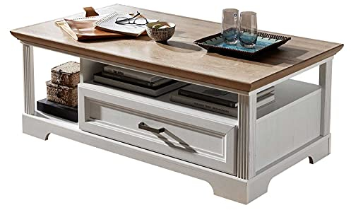 Nicht Zutreffend Couchtisch Sofatisch Wohnzimmertisch | Pinie | Artisan Eiche | Weiß | Braun | Dekor | 120x67 cm