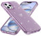 OHLIGIA Glitter Case Compatible with iPhone 12 Pro Max Ultra-Thin Clear Shockproof Glitter Soft Silicone TPU Bling Transparent Protective Cover 6.7 inches (2020)(Purple)