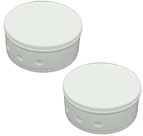 2x Abdeckdose ø 70x31mm Kunststoff Verteilerdose matt incl. Holzschrauben und 3-Loch Zugentlaster (Weiß)