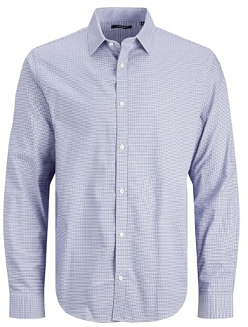 JACK & JONES Herren JPRBLABELFAST Shirt L/S NOOS Freizeithemd12239027 ,Sky Blue/Checks:comfort Fit ,S