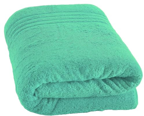 EDB Large Bath Sheet 100 x 200 cm – 600 GSM Super Soft Big Jumbo Bath Sheets Towels 100% Egyptian Cotton XL Body Dry Highly Absorbent Quick Dry Bath Towel (Aqua/Mint)