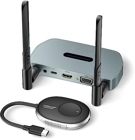 Lemorele Wireless HDMI Transmitter and Receiver,5G HDMI VGA Funkübertragung Unterstützt 8 TXs zu 1RX,164FT/50M 1080P HDMI Kabellos Übertragen for Streaming Audio Video from PC,Laptop to HDTV,Projector