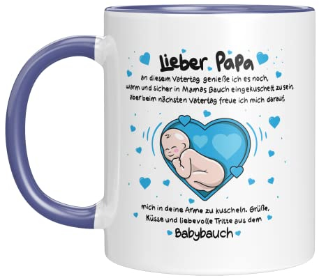 LIEBTASTISCH - Lieber Papa - Vatertag - Geschenk für eine werdende Väter - Geschenkidee - Vatertagsgeschenk - Papatasse (Blau, Lieber Papa)