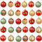 30PCS Christmas Baubles Palle di Natale in plastica di oro rosso 6cm con gancio per decorazioni dell'albero di Natale per forniture di festa di Nuovo Anno
