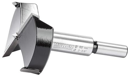MOLLOM 60mm (2-3/8) Broca Forstner precisa con carburo YG8 de 2,0mm. Ideal para madera dura, plástico y contrachapado