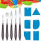 11 Pcs Palette Messer Set,5 Stück Malmesser Set mit 6 Stück Zahnspachtel,Palettenmesser Malwerkzeuge, Malmesser,Spachtel Malen Acryl Malmesser Set Spachtel Zum Malen Ölgemälde, Gouache (blau)
