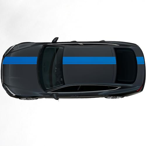 Kiwistar - Autoaufkleber Rallye Streifen - 23 x 400 cm - blau glänzend - selbstklebend - Viperstreifen für Auto, Motorhaube, Karosserie - Tuning Aufkleber Racing Deko