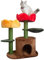 Fantasreen 50'' Cat Tree Flower Cat Tower for Indoor Modern Cat Tree Red Flower Perch for Kittens