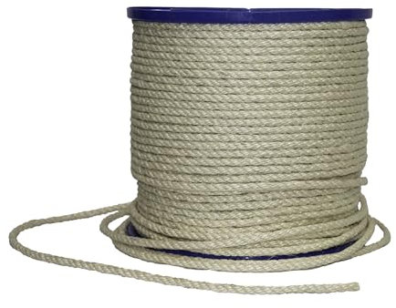 TresGatos Cuerda Sisal Rascador Gatos Cuerda Sisal Blanco Reparar Árbol Poste Rascador Gatos Material Natural Varios Medidas (6mm*50m)