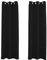Happy Homewares Black Blackout Curtains - 66 x 84 Inch Drop - Elegant Eyelet Curtains with Thermal Insulation - 2 Panels for Bedroom or Living Room