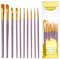 10 Piezas Pinceles para Pintura, of Pinceles De Nylon para Acuarela, óleo, Cara, Dibujo De Líneas, para Artistas, Adultos Y Niños (Purple)