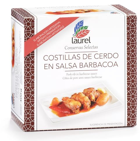 Laurel - Costillas de Cerdo deshuesadas en Salsa Barbacoa lata 400 g | Sabores de Asturias