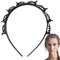 Haarreif Mit Klammern, Haarreifen Mit Klammern, Haarnadel Stirnband, Haarband mit Clips, Geflochtene Haarspangen, Haarschmuck Haarband, Styling-Zubehör für Frauen, Mädchen, Schwarz