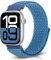 Bcuckood Nylon Sport Armband Kompatibel mit Apple Watch 42mm 41mm 40mm 38mm für Damen Herren, Sport Solo Loop Armband für iWatch Serie 10 9 8 7 6 5 4 3 2 1 SE, Cape Blau