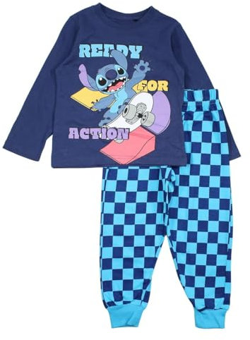 Disney Pigiama da Bambino di Lilo e Stitch Pajama Set, Marina, 6 Anni Boy's