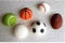 6 Edible Sugar Fondant Sports Balls; Rugby Soccer, Footballs, Basketballs, Tennisballs, golfballs; Choose your balls; 2.8cm Each. Handmade Cake/Cupcake Toppers/Decoration (6 Mixed Sports Balls)