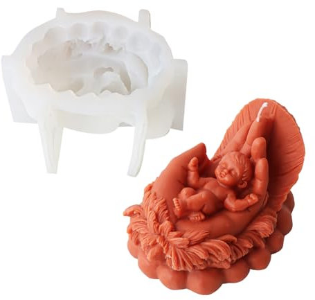 Ksikdeg Moules en silicone uniques en forme de bébé pour bougies adaptées à la fabrication
