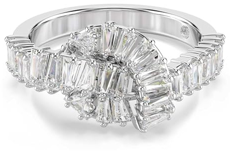 Swarovski Matrix Kollektion Ring, Baguetteschliff, Knoten, Weiß, Rhodiniert