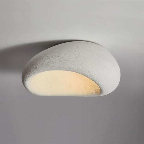 HTsilphelene Moderne Deckenlampe Wabi-Sabi, E27 Weißer Shell Kronleuchter Wabi-Sabi Deckenlampe, Lampenschirm Pendelleuchte Für Schlafzimmer Wohnzimmer Kücheninsel (A,40CM)