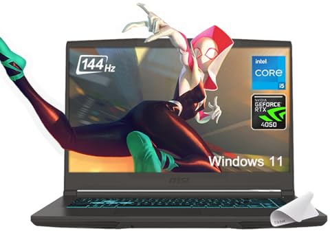 MSI Thin 15 Gaming Laptop, 15.6 FHD Thin Bezel IPS 144Hz, Intel Octa-core i5-13420H (Beats i7-11800H), GeForce RTX 4050, USB-C, Windows 11, w/Mouse Pad(64GB RAM | 2TB PCIe SSD)
