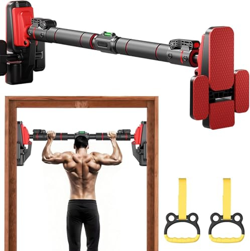 HYQNG Klimmzugstange für den Türrahmen, freistehend, ohne Schrauben, bis zu 400 kg, verstellbare Breite, Klimmzugstange für Krafttraining, Trainingsgerät für das Heim-Fitnessstudio 120-160CM