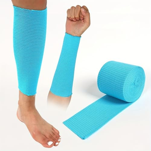 HOMHPLFE 1 Rolle Kompressionsbandage Elastische Schlauchbandage Schlauchförmige Tube dehnbarer Schlauch Fixierbinde Kompressions Schlauchverband für Pflaster Arm Knie, Blau (8.75cm×5m/3.44in×5.47yds)