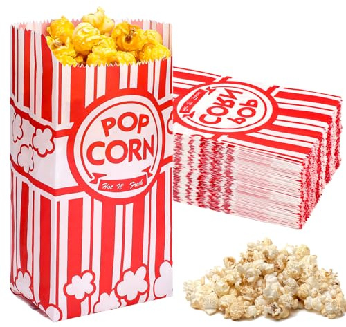 135 sacchetti di popcorn, sacchetti di carta, sacchetti per popcorn, piccoli sacchetti per snack al cioccolato, caramelle, sacchetti di caramelle
