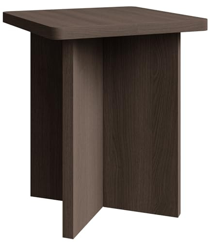 Selsey Quadratischer Couchtisch Esche Prestige – Holz Couchtisch Klein 42 cm mit geometrischer Basis, Eleganter Minimalismus im Japandi-Stil für Wohnzimmer, Modernes Design