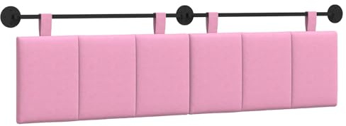 vidaXL Hängendes Kopfteil Rosa Stoff, Wanddeko fürs Schlafzimmer: modernes hängendes Kopfteil, gepolsterte platzsparende Platte, verstellbares minimalistisches Design