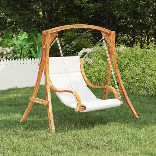 Mokuyary Hollywoodschaukel ohne Schaukel und Kissen aus gebogenem Holz, Gartenschaukel, Schaukelbank für Veranda, Terrasse, Außenbereich